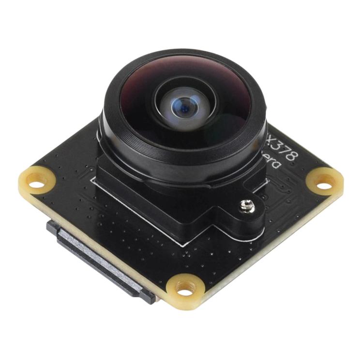 Fotocamera IMX378-190 da 12,3 MP con obiettivo fisheye, campo visivo di 190 gradi e otturatore rolling shutter per schede della serie Raspberry Pi., WAVESHARE 34709