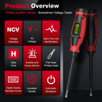 Tester di tensione digitale a forma di cacciavite, 6V-390V CA, rilevatore di tensione senza contatto a penna, HABOTEST HT95A-SL5, HABOTEST HT95A-PH1