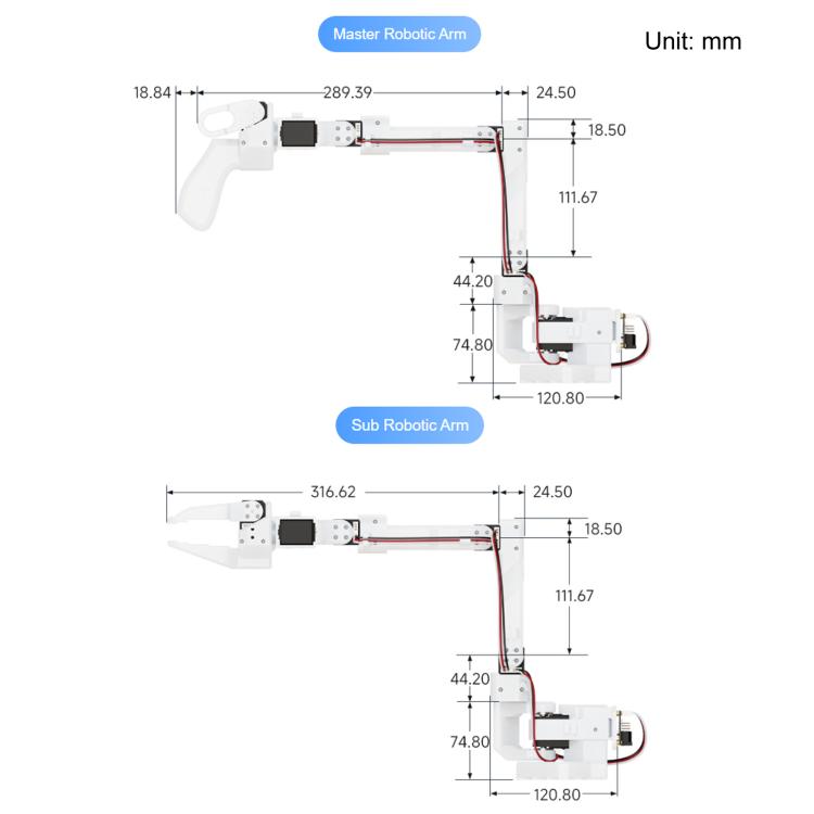 WAVESHARE SO-ARM100 Braccio robotico open-source a 6 assi con servo bus ad alta coppia, US Plug, UK Plug, EU Plug