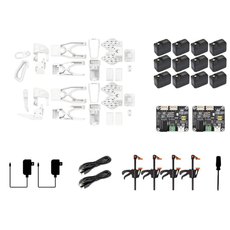 WAVESHARE SO-ARM100 Braccio robotico open-source a 6 assi con servo bus ad alta coppia, US Plug, UK Plug, EU Plug