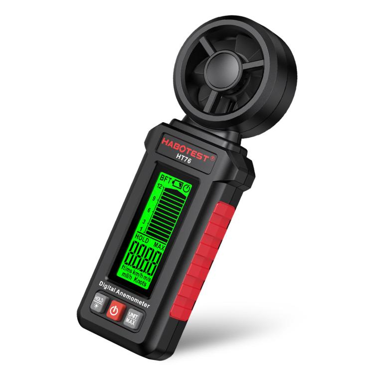 Anemometro digitale portatile HABOTEST HT76 con girante a 8 pale, intervallo di misurazione della velocità del vento: 0,7-30 m/s., HT76