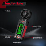 Anemometro digitale portatile HABOTEST HT76 con girante a 8 pale, intervallo di misurazione della velocità del vento: 0,7-30 m/s., HT76