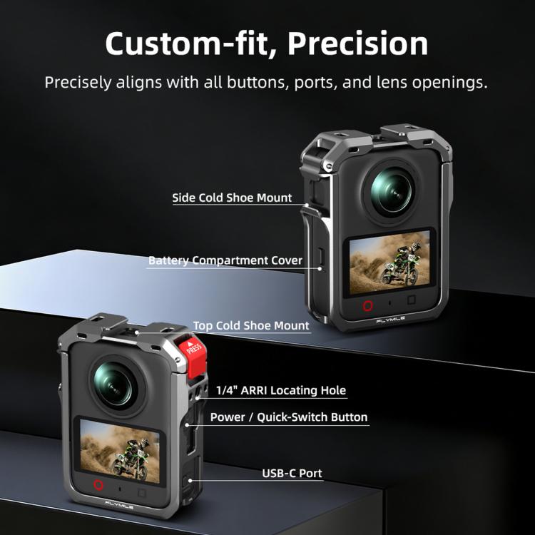 Gabbia protettiva per obiettivo e cornice per fotocamera DJI Osmo 360 II Flymile