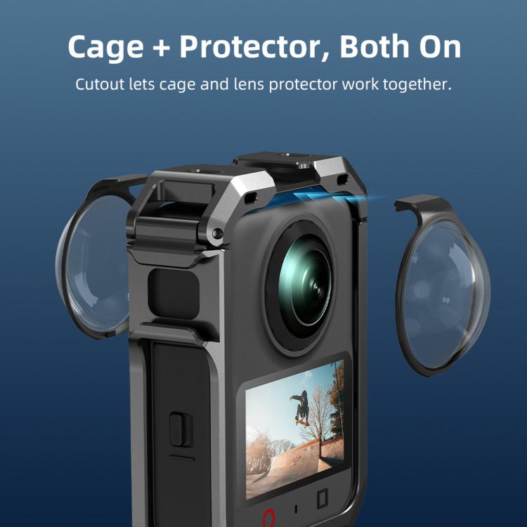 Gabbia protettiva per obiettivo e cornice per fotocamera DJI Osmo 360 II Flymile