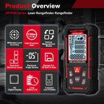 Misuratore di distanza laser con doppia livella elettronica, strumento di misurazione laser digitale ad alta precisione, HABOTEST HT7050-50M, HABOTEST HT7050-80M, HABOTEST HT7050-120M