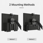 Supporto robotico universale A2 per monitor LCD, compatibile con accessori senza fori.