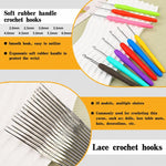 Kit per uncinetto 105 in 1 per principianti con filato in 18 colori e borsa portaoggetti a doppio strato., 105 In 1