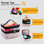 Kit per uncinetto 105 in 1 per principianti con filato in 18 colori e borsa portaoggetti a doppio strato., 105 In 1