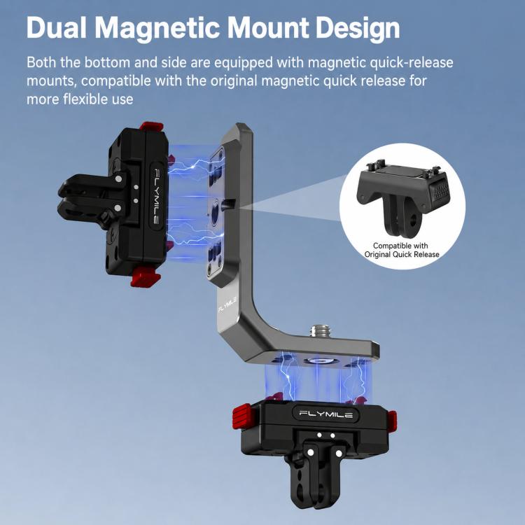 Adattatore per riprese orizzontali e verticali a sgancio rapido Flymile L-Plate per Insta360 X6.