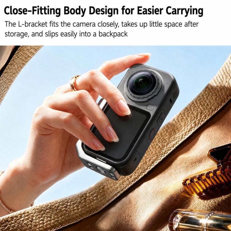 Adattatore per riprese orizzontali e verticali a sgancio rapido Flymile L-Plate per Insta360 X6.
