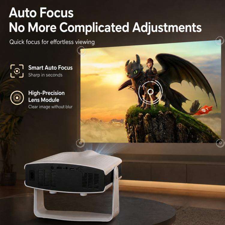 YM05 1080P Home Auto Focus Projector HD 4K Supported Projector, US Plug, EU Plug, UK Plug, AU Plug