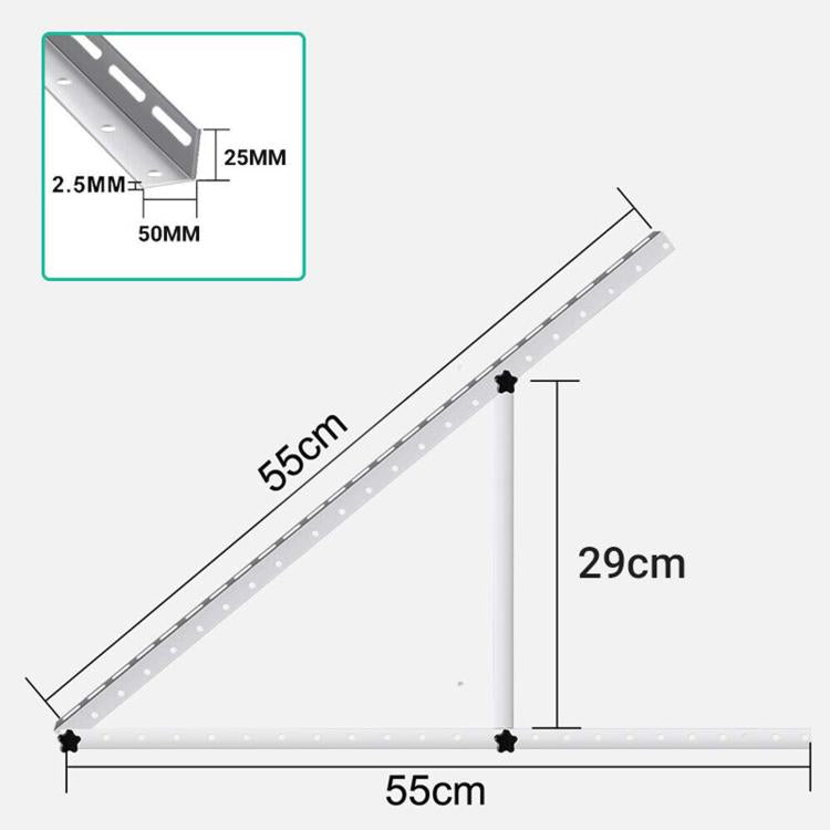 Aluminum Alloy Adjustable Triangle Solar PV Bracket, 22 inch, 28 inch, 45 inch