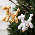 Glittery Puppy & Bell Christmas Tree Ornament / Holiday Window Decoration