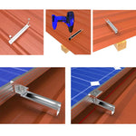 12 in 1 120mm U-Rail Mid & End Clamp Kit Solar Pv Panel Accessory, 12 in 1