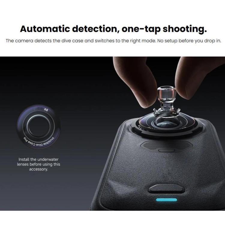 Per Insta360 X6 Custodia subacquea professionale completamente invisibile, impermeabile fino a 60 metri, 60m Diving Housing