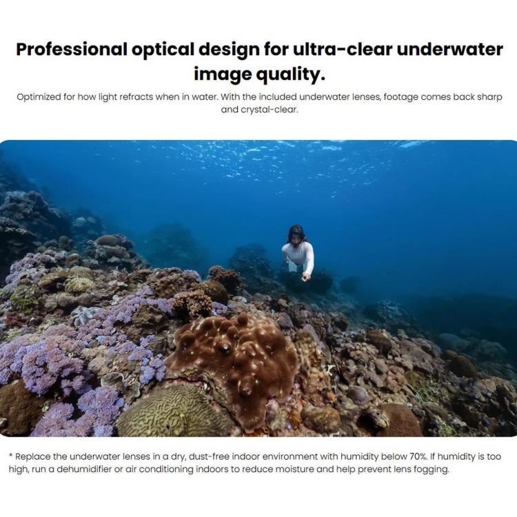 Per Insta360 X6 Custodia subacquea professionale completamente invisibile, impermeabile fino a 60 metri, 60m Diving Housing