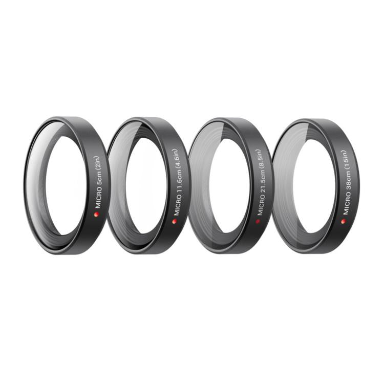 Kit di 4 obiettivi micro originali per Insta360 GO Ultra, 5 cm + 11,6 cm + 21,5 cm + 38 cm, Micro Lens Kit