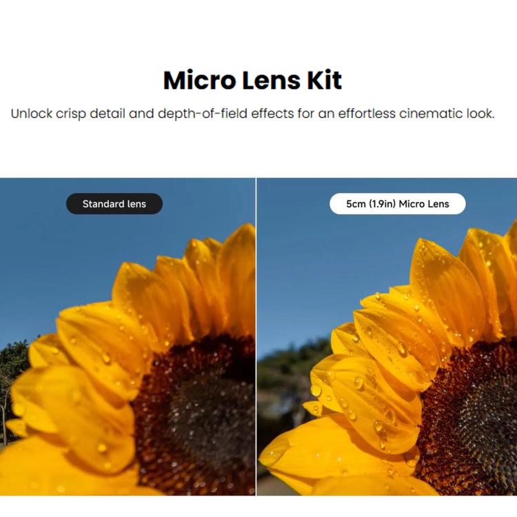 Kit di 4 obiettivi micro originali per Insta360 GO Ultra, 5 cm + 11,6 cm + 21,5 cm + 38 cm, Micro Lens Kit