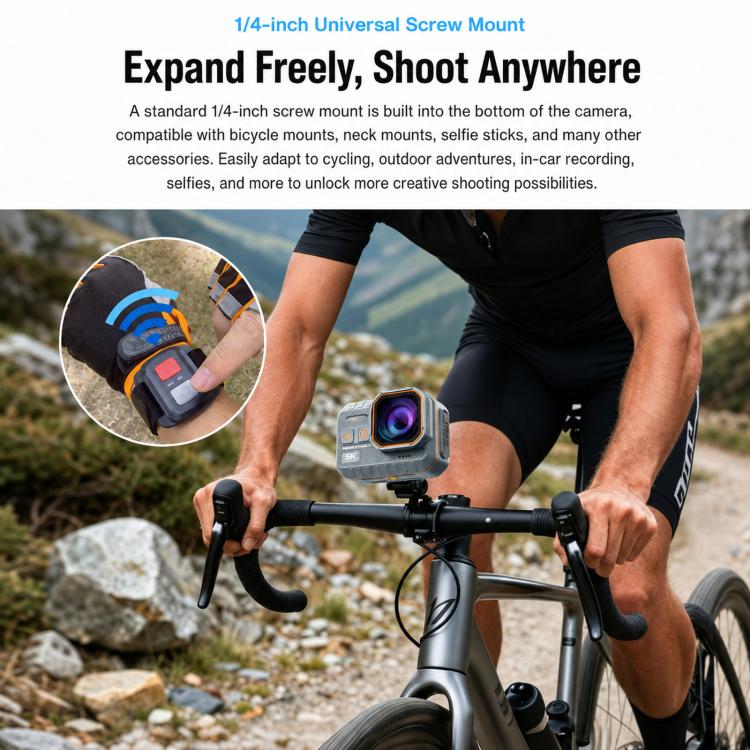 SC002 Pro 5K 2-inch Screen Action Camera IP68 Waterproof Camera, Standard Edition, Standard Edition + 32GB, Cycling Combo + 32GB, Vlog Combo + 32GB, Fishing Combo + 32GB, Ultimate Combo + 32GB
