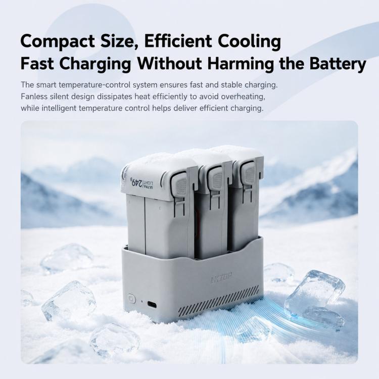Per batterie per droni DJI serie Lito, hub di ricarica bidirezionale LKTOP da 65 W a 3 canali.