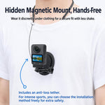 Supporto magnetico da collo CQT per action camera, a mani libere, POV, con sgancio rapido e cordino., Single Bracket, With Adapter Set