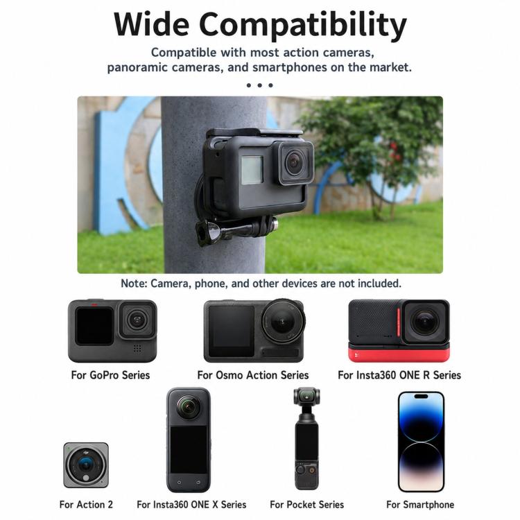 Supporto magnetico da collo CQT per action camera, a mani libere, POV, con sgancio rapido e cordino., Single Bracket, With Adapter Set