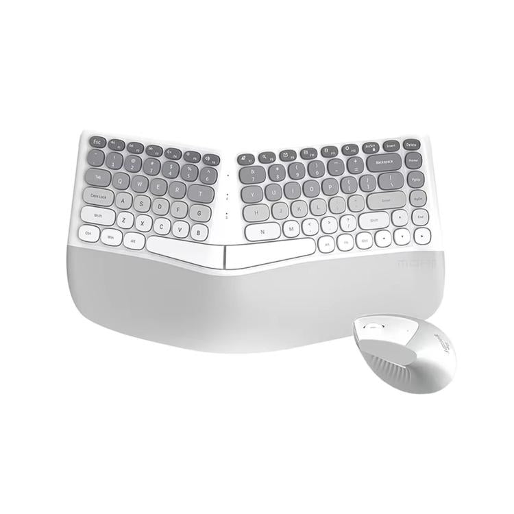 Mofii BOMI Ergonomic Wireless Keyboard and Mouse Split Wave Keyboard With Wrist Rest & Vertical Mouse