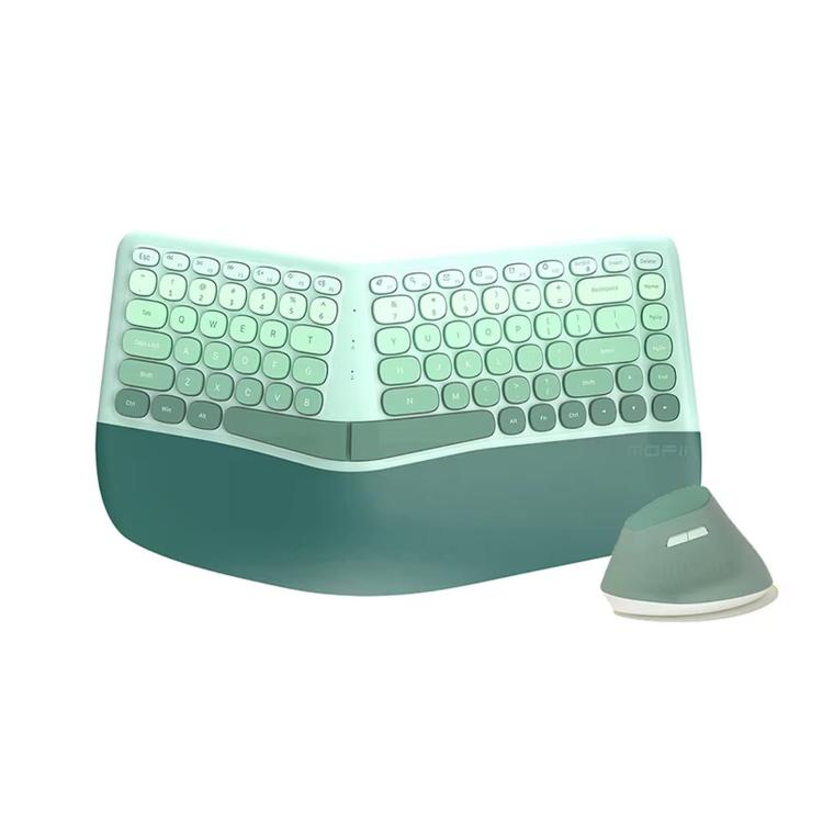 Mofii BOMI Ergonomic Wireless Keyboard and Mouse Split Wave Keyboard With Wrist Rest & Vertical Mouse