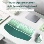 Mofii BOMI Ergonomic Wireless Keyboard and Mouse Split Wave Keyboard With Wrist Rest & Vertical Mouse