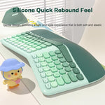 Mofii BOMI Ergonomic Wireless Keyboard and Mouse Split Wave Keyboard With Wrist Rest & Vertical Mouse