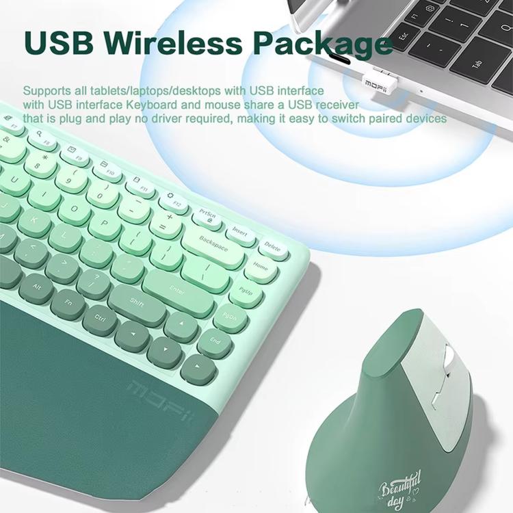 Mofii BOMI Ergonomic Wireless Keyboard and Mouse Split Wave Keyboard With Wrist Rest & Vertical Mouse