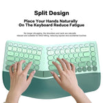 Mofii BOMI Ergonomic Wireless Keyboard and Mouse Split Wave Keyboard With Wrist Rest & Vertical Mouse