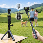 LKTOP Action Camera Treppiede Selfie Stick estensibile da 17,5 a 50 cm con impugnatura ergonomica e doppio adattatore 2 in 1.
