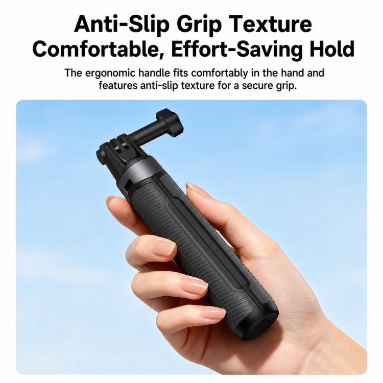 LKTOP Action Camera Treppiede Selfie Stick estensibile da 17,5 a 50 cm con impugnatura ergonomica e doppio adattatore 2 in 1.