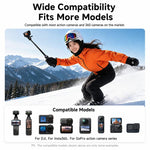 LKTOP Action Camera Treppiede Selfie Stick estensibile da 17,5 a 50 cm con impugnatura ergonomica e doppio adattatore 2 in 1.