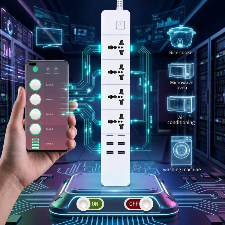 For Tuya Smart Power Strip, Wireless Control Switch Mobile Remote Timing Voice Home Individual Controlled Outlets, EU Plug, EU Plug Universal Socket, UK Plug Universal Socket, US Plug Universal Socket, AU Plug Universal Socket