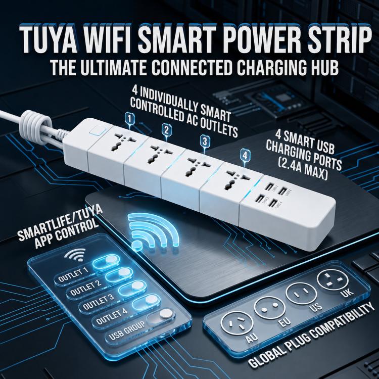 For Tuya Smart Power Strip, Wireless Control Switch Mobile Remote Timing Voice Home Individual Controlled Outlets, EU Plug, EU Plug Universal Socket, UK Plug Universal Socket, US Plug Universal Socket, AU Plug Universal Socket