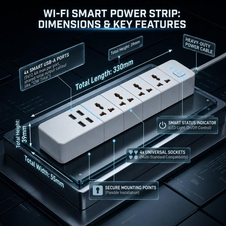 For Tuya Smart Power Strip, Wireless Control Switch Mobile Remote Timing Voice Home Individual Controlled Outlets, EU Plug, EU Plug Universal Socket, UK Plug Universal Socket, US Plug Universal Socket, AU Plug Universal Socket