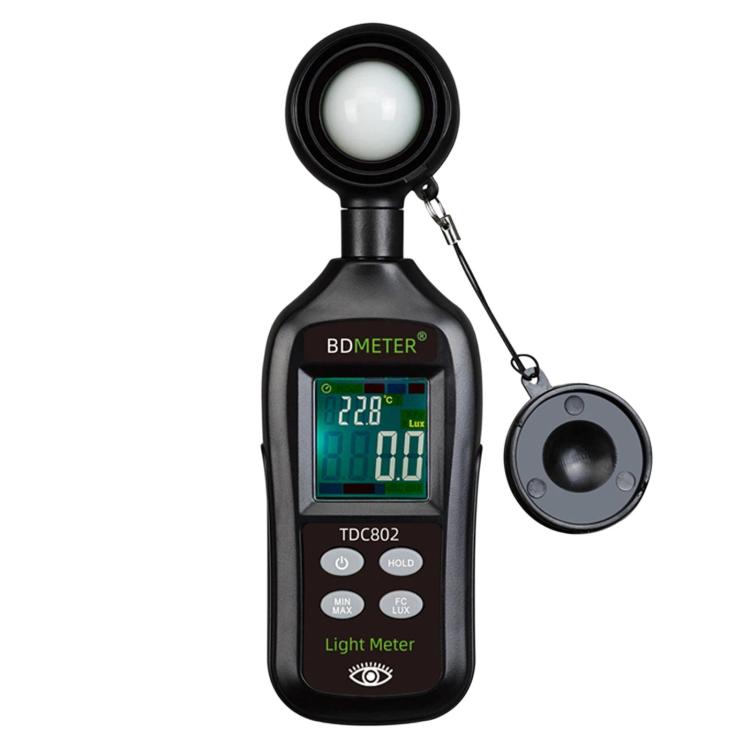 Handheld Portable Color Screen Lux Meter High-Precision Auto-Range Illuminance Tester, BDMETER TDC802