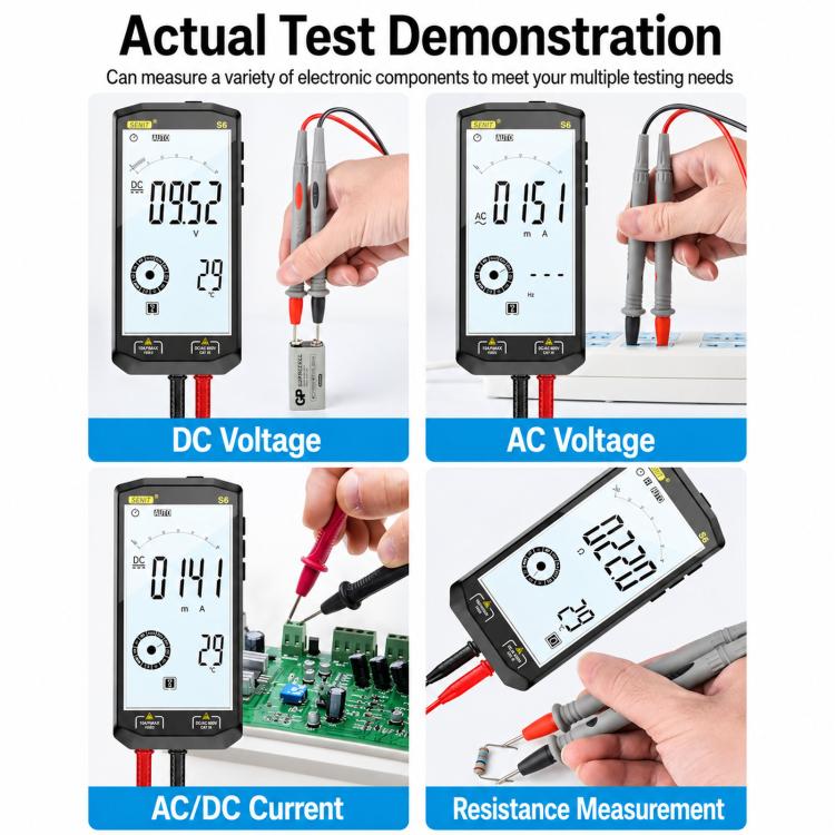 Full-Automatic High-Precision Anti-Burn Digital Multimeter Intelligent Large Screen Multimeter For Electrician Repair, SENIT S6