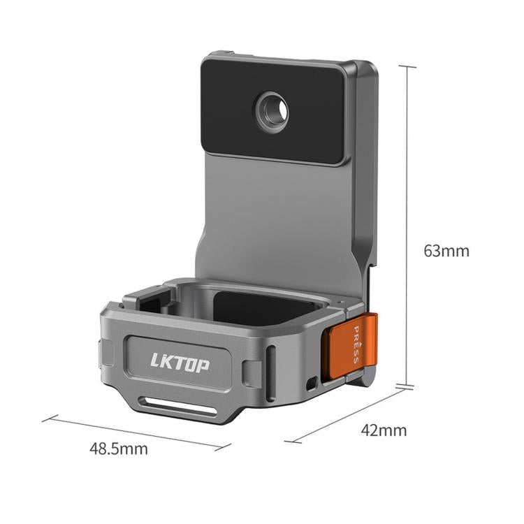 Per DJI Osmo Pocket 4 / 3 LKTOP Supporto di espansione magnetico Gabbia in alluminio a sgancio rapido con slitta a caldo e Arca Swiss, AC-013