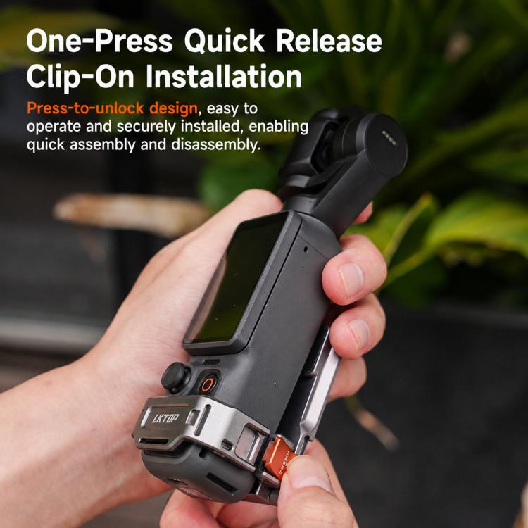 Per DJI Osmo Pocket 4 / 3 LKTOP Supporto di espansione magnetico Gabbia in alluminio a sgancio rapido con slitta a caldo e Arca Swiss, AC-013