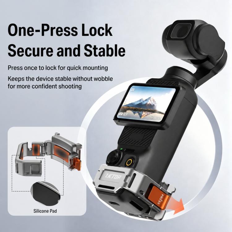 Per DJI Osmo Pocket 4 / 3 Telaio di espansione a sgancio rapido LKTOP Gabbia in alluminio con slitta a caldo e Arca Swiss, AC-012