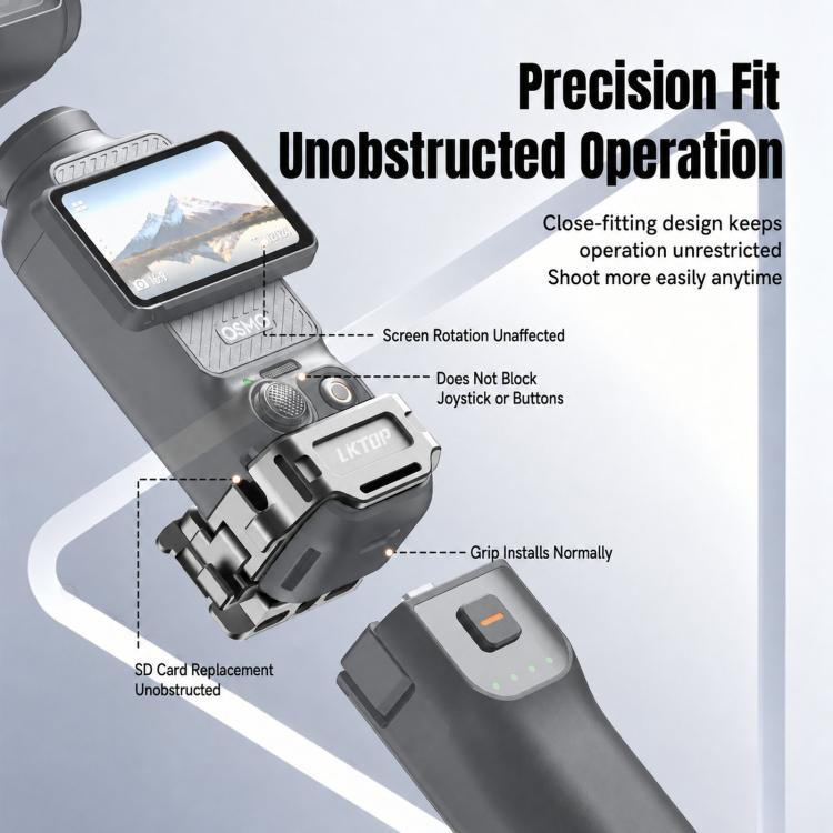 Per DJI Osmo Pocket 4 / 3 Telaio di espansione a sgancio rapido LKTOP Gabbia in alluminio con slitta a caldo e Arca Swiss, AC-012