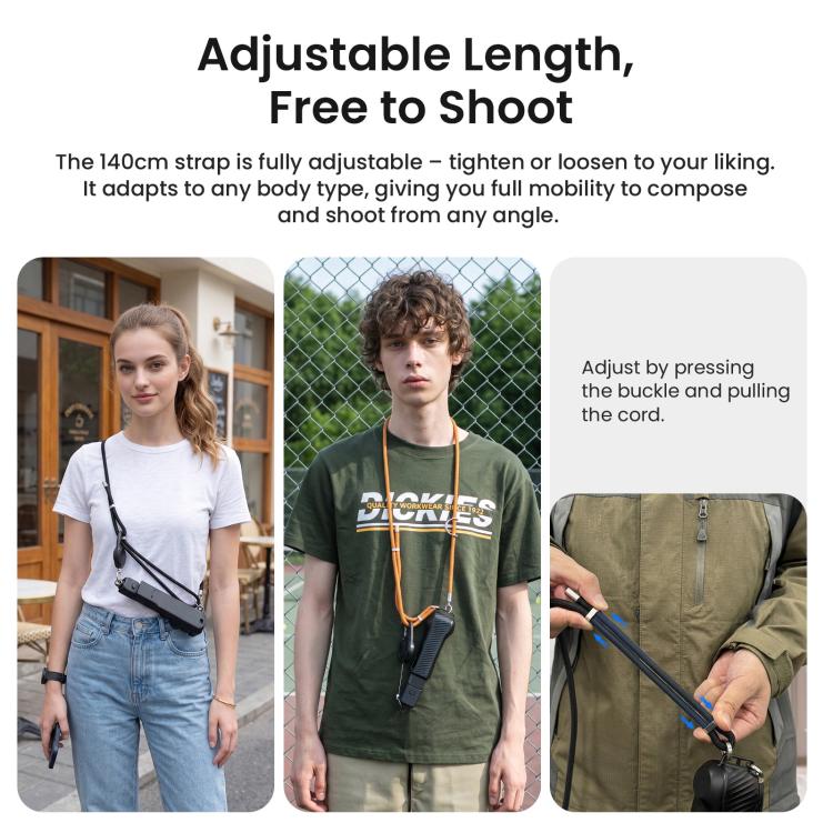 Tracolla retrattile aMagisn per fotocamera, ideale per DJI Osmo Pocket 4/3 e Insta360 Luna Ultra.