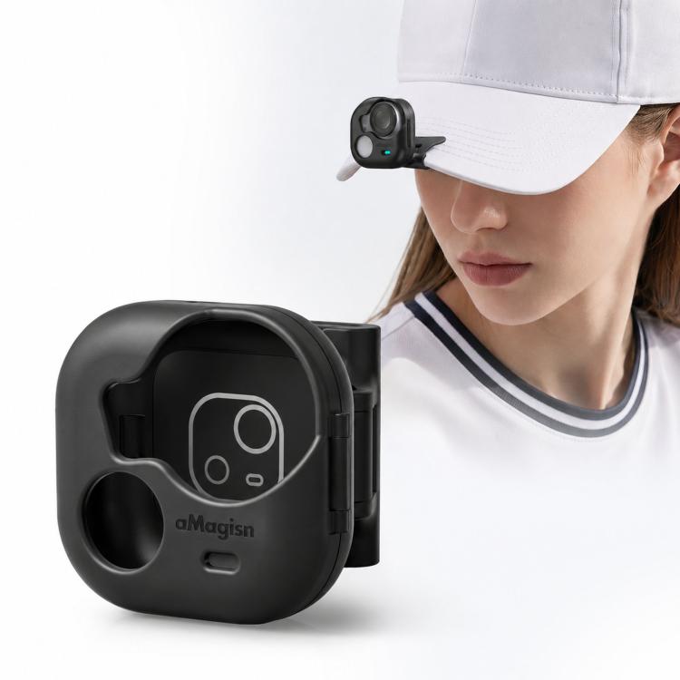 Supporto magnetico a clip aMagisn per cappelli, girevole a 360°, per visiera di cappello, tracolla di zaino, supporto POV per vlog., For Insta360 GO Ultra, For DJI Osmo Nano