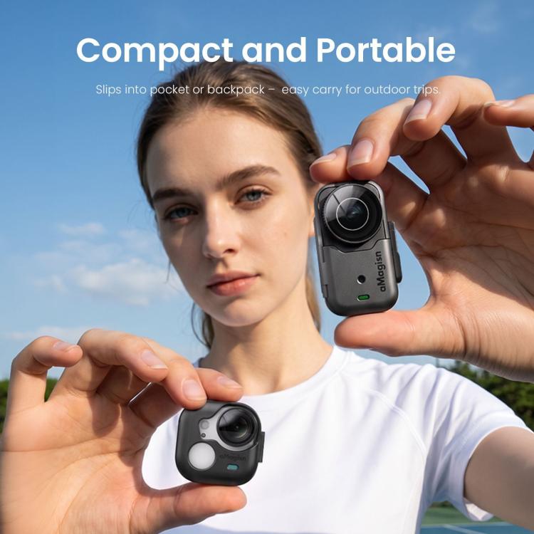 Supporto magnetico a clip aMagisn per cappelli, girevole a 360°, per visiera di cappello, tracolla di zaino, supporto POV per vlog., For Insta360 GO Ultra, For DJI Osmo Nano