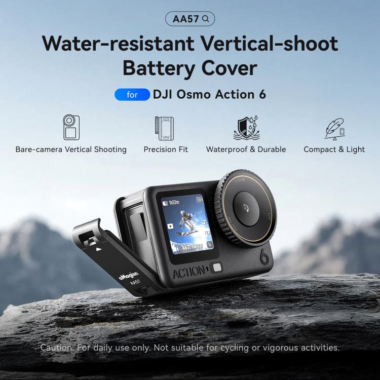 Per DJI Osmo Action 6 aMaginsn Vertical Shoot Coperchio batteria magnetico a sgancio rapido Sportello batteria in metallo