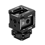 Adattatore per slitta a caldo tripla Xinwenxuan in alluminio con filettatura da 1/4" e foro di posizionamento ARRI per luce microfono., Triple Cold Shoe Mount