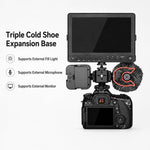 Adattatore per slitta a caldo tripla Xinwenxuan in alluminio con filettatura da 1/4" e foro di posizionamento ARRI per luce microfono., Triple Cold Shoe Mount